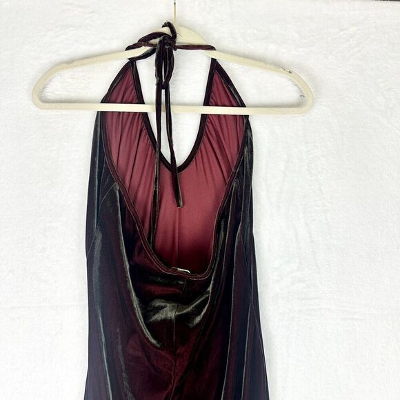 Roberta Vintage Velvet Whimsigoth Maxi Dress Size Medium Deep Wine Merlot - Picture 7 of 9